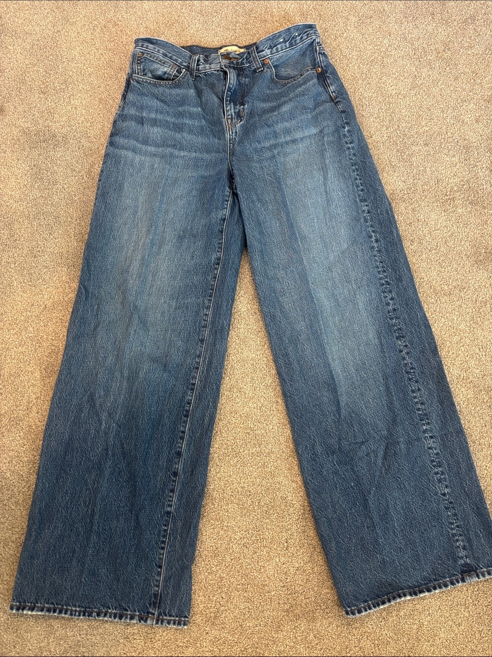 Madewell Dark Blue Wide Leg Jeans - Picture 4 of 7